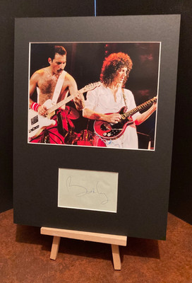 QUEEN - Brian May Original Authentic Signed 16x12 SM Display CAv UACC COA
