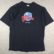 Vintage Planet Hollywood Shirt Mens 2XL Black Lake Tahoe Graphic Made USA 90s