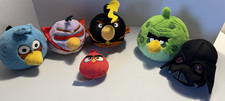 Angry Birds Stuffed Plush Lot of 6 Bomb Star Wars Terrance Space Green Red Blue