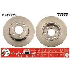 2x TRW Scheibenbremse hinten 2996028 | 26059101