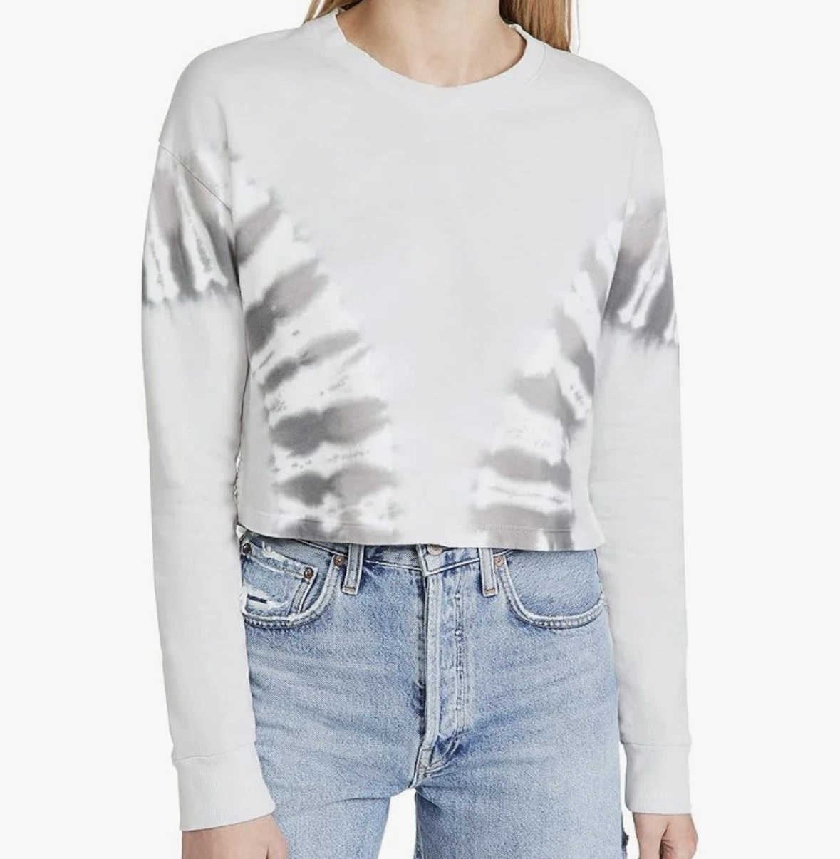 beyond-yoga weekend boxy cropped tie dye sweatshirt