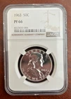 Franklin Half Dollar - 90% SILVER - 1963P - Graded - NGC - PF66