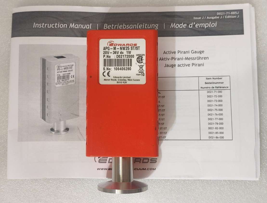 Edwards APG-M-NW25 ST/ST Active Pirani Vacuum Gauge