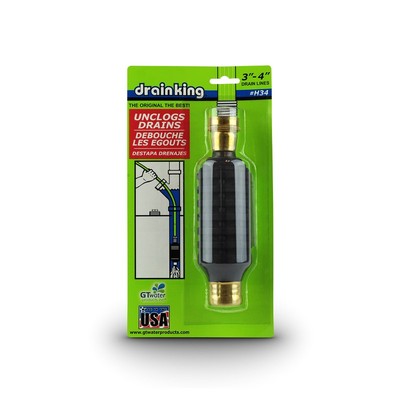 GT Water Products H34 King Water Powered Drain Unclogger 3 to 4 in.