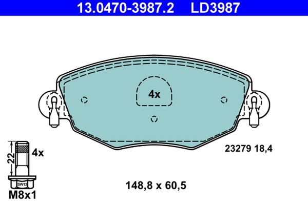 Bremsbelagsatz Scheibenbremse ATE Ceramic 13.0470-3987.2 FüR Ford Jaguar Mondeo-image