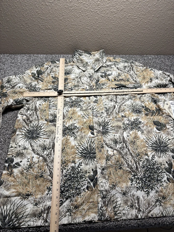 Game Guard Microfiber Vented Shirt Mens 3XL Long Sleeve Cactus Print Dove Season - Image 3 of 4