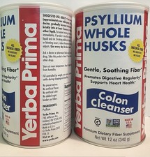 Yerba Prima Psyllium Whole Husks - All Natural 12oz - New  Sealed- Lot Of 2