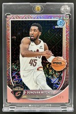 Marketplace image: 2025-26 Bowman Donovan Mitchell Chrome Rose Gold Mojo Refractor #1/1 Cavaliers