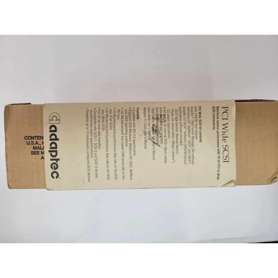 Vintage ADAPTEC AHA-2940W Kit - New Open Box - Image 3 of 4
