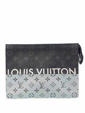 Louis Vuitton Monogram Eclipse Black Split Pochette Voyage Clutch Bag