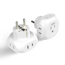 European Schuko Travel Plug Adapter - 4 in 1 - Ultra Compact - Light Weight PT-