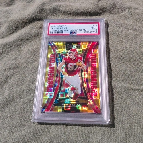 2024 Panini Select Travis Kelce Turbocharged Gold Prizm /10 PSA 9 POP 1