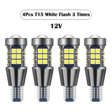 Rstob 4pcs T15 3030 27smd Led Strobe Flashing Reverse Lights White 6000k Canbus
