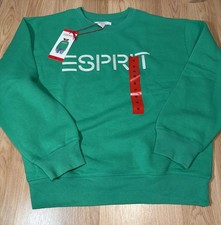 Esprit Women s Green Sz Medium Crewneck Pullover 80S 90S Long Sleeve Sweatshirt
