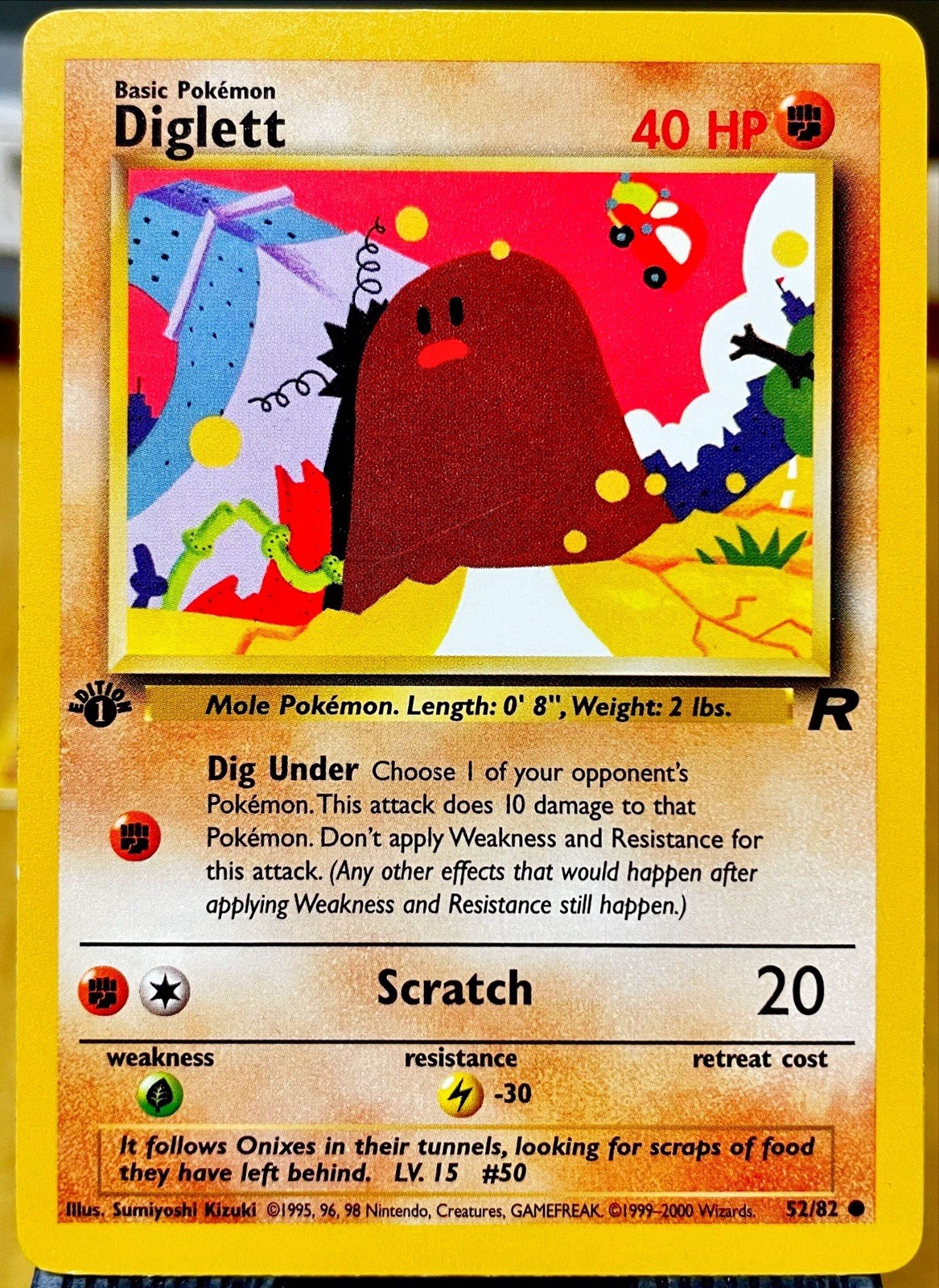 1st EDITION NM 🔥 Pokémon WOTC Vintagr Team Rocket Diglett 52/82