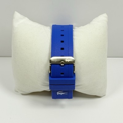 Lacoste 2011285 Finn Blue Dial Blue Silicone Band Men display picture 1