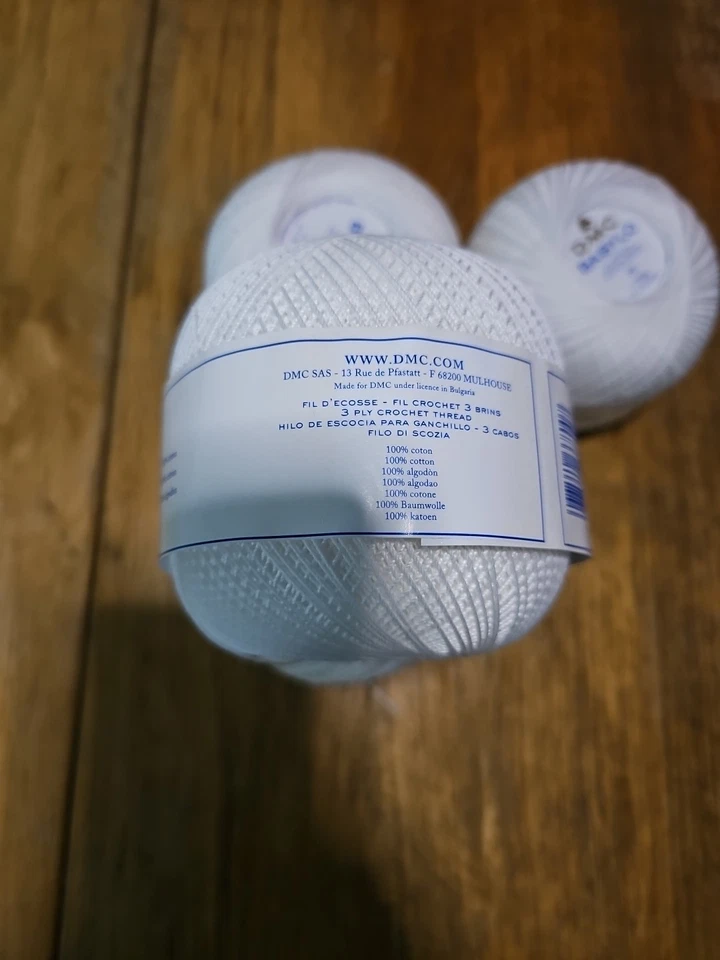 DMC Babylo 3ply Crochet Thread - Blanc - Size 10 - 4 x 100g Balls (400g) - Image 3 of 4