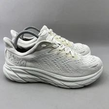 Hoka One One Clifton 8 Running Shoes Men Size 8.5 EE Wide White Comfort Sneakers