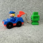 Vintage Fisher Price Little People Police Car Officer Gas Pump 1987 Toy