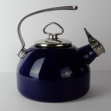 Chantal Classic Enamel On Steel Whistling Tea Kettle Cobalt Blue 1.8 Qt
