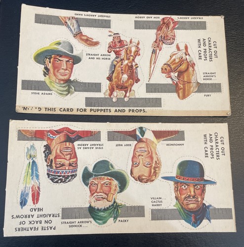 Nabisco Shredded Wheat Cereal Premium Straight Arrow Puppets and Props 1948-1952