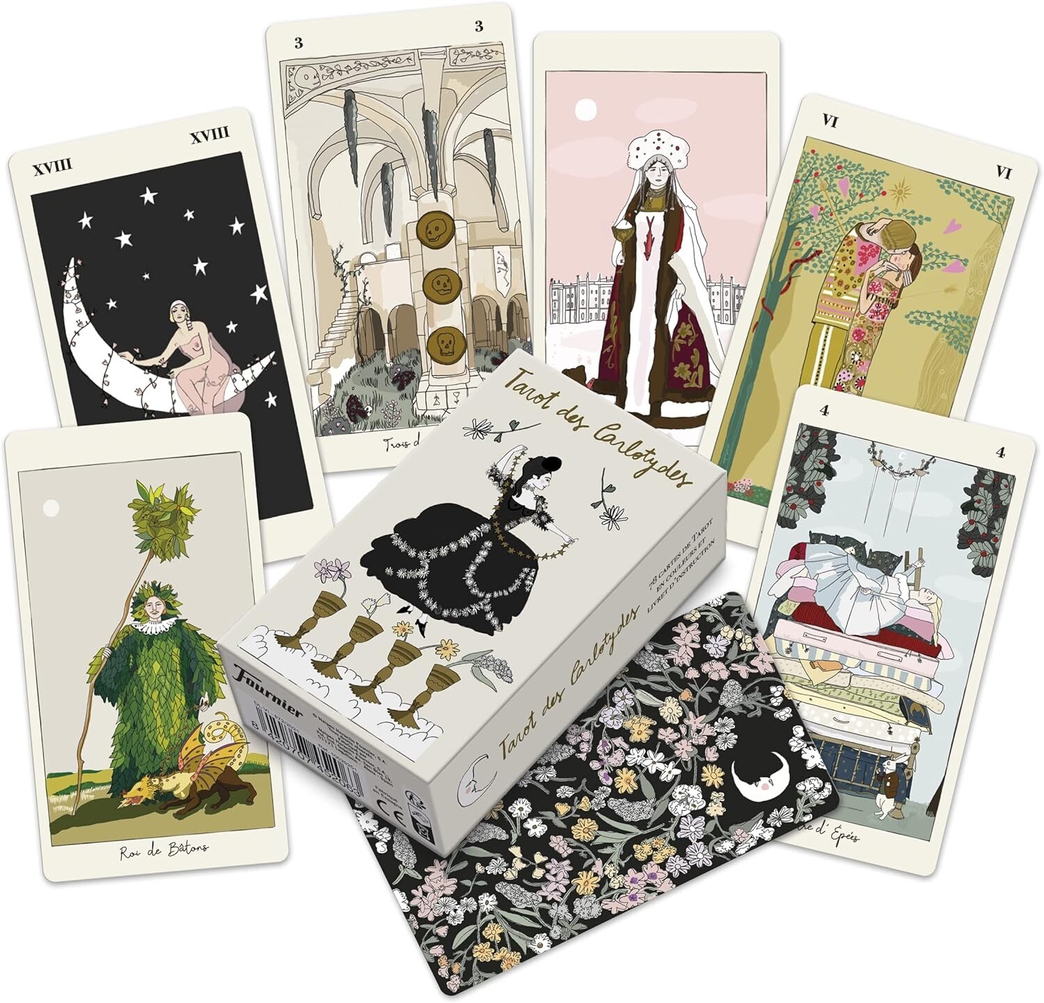 Tarot Carlotydes Fournier en français : apprenez la cartomancie facilement avec ce jeu de 78 cartes