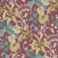 Eur 5,25/Qm / Tapete Grandeco Clarence Cr 3004 Burgundy TüRkis Rosa Floral Bunt