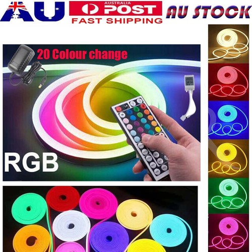 RGB White LED Strip Neon Rope Lights Dimmable Waterproof 12V Tube Bar Sign Light - Picture 21 of 38