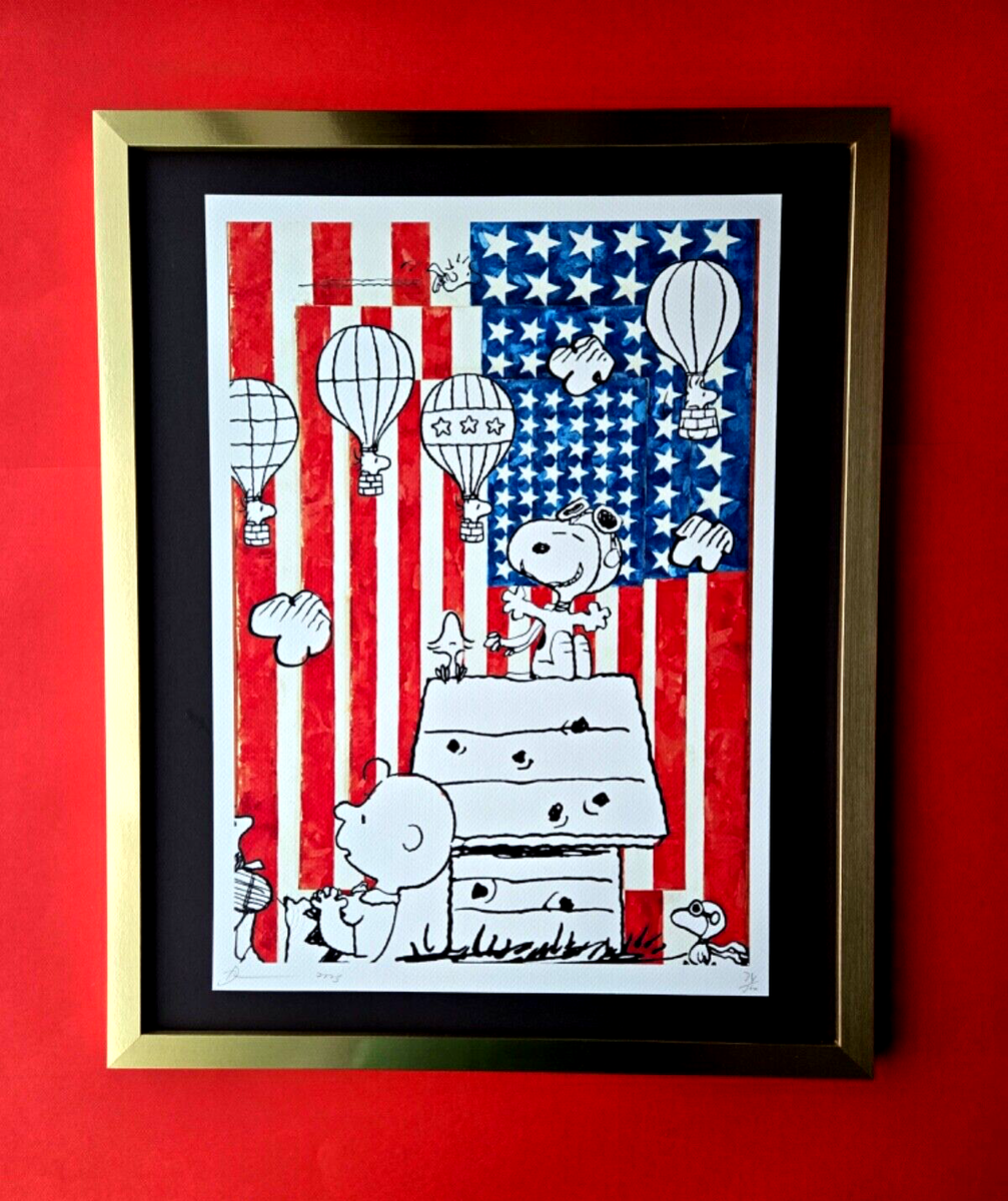 【新品】DEATH NYC SNOOPY PEANUTS 🔥Death NYC Large Framed 16x20in Pop Hand Signed SNOOPY THE