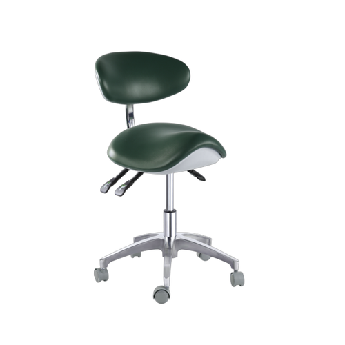 Standard Mobile Dental Stool Dentist Saddle Chair PU Leather Height Adjustable
