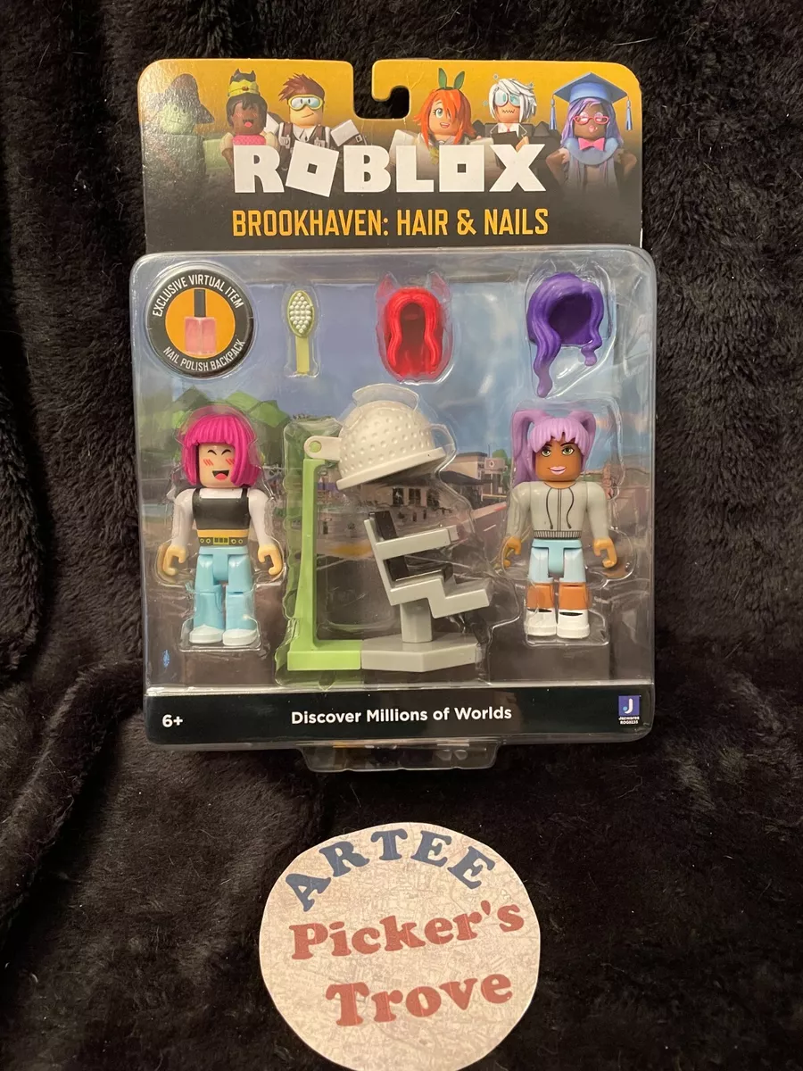 Roblox Action Collection Brookhaven Hair & Nails Action Figures w