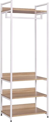 Stand Appendiabiti WOLTU Con Ripiani - In Legno E Acciaio, 165x40x205 Cm, Per Camera O Negozio - Foto 4