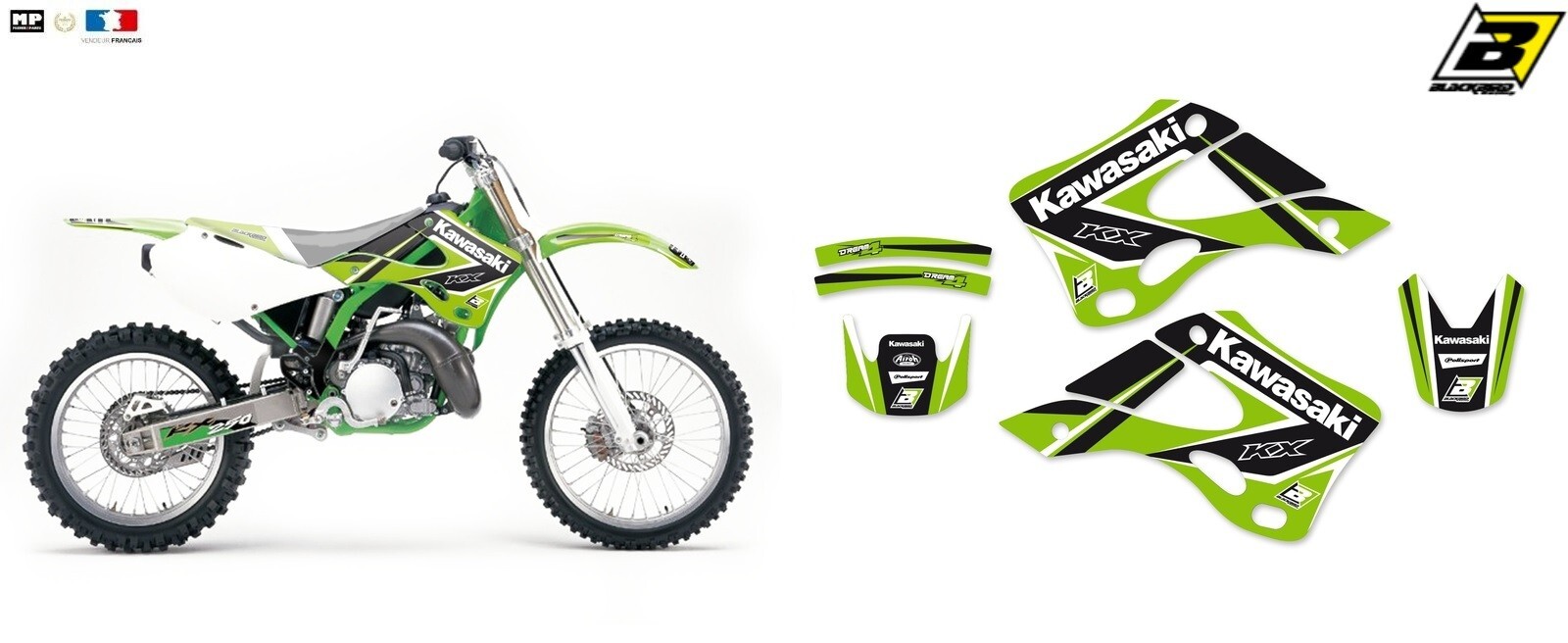 Kit deco Dream Graphic Kawasaki KX resistant aux rayures