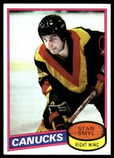 1980-81 Topps #208 Stan Smyl Vancouver Canucks Rookie Hockey Card. rookie card picture