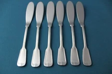 6 Flat Handle Butter Spreaders WMF Cromargan MURRAY HILL / OLDER Germany 6 5/8"