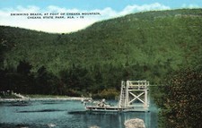 Vintage Postcard 1930's Swimming Beach at Foot of Cheaha Mountain State Park Ala