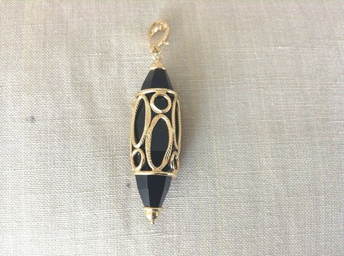 MILOR ITALY 14k Yellow Gold + Onyx 