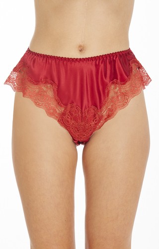 Sulis Silk Eloise pure silk lace high leg knickers made in Britain - Picture 2 of 8