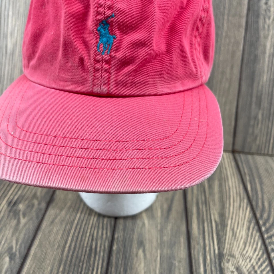 De colección Años 90 Polo Ralph Lauren Sombrero Adulto Rosa Gorra Ajustable Pony Correa * Foto 3 de 4