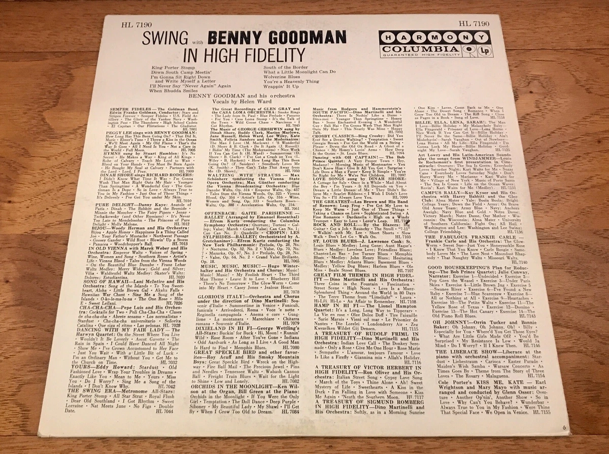 ♫ Swing with Benny Goodman And His Orchestra ♫ Rare 1966 Columbia Mono Vinyl LP