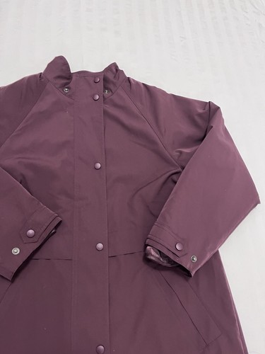 LL Bean Giacca Antipioggia Trench Cappotto Donna Taglia Reg Medium. Bordeaux 0HJ60 - Foto 3 di 8