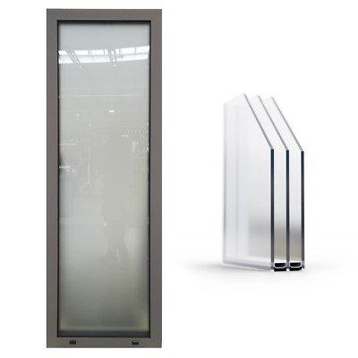 B-Ware SEITENTEIL #QN12 passt zu P90 Tür Aluminium+Dreifachverglasung 64x200 cm