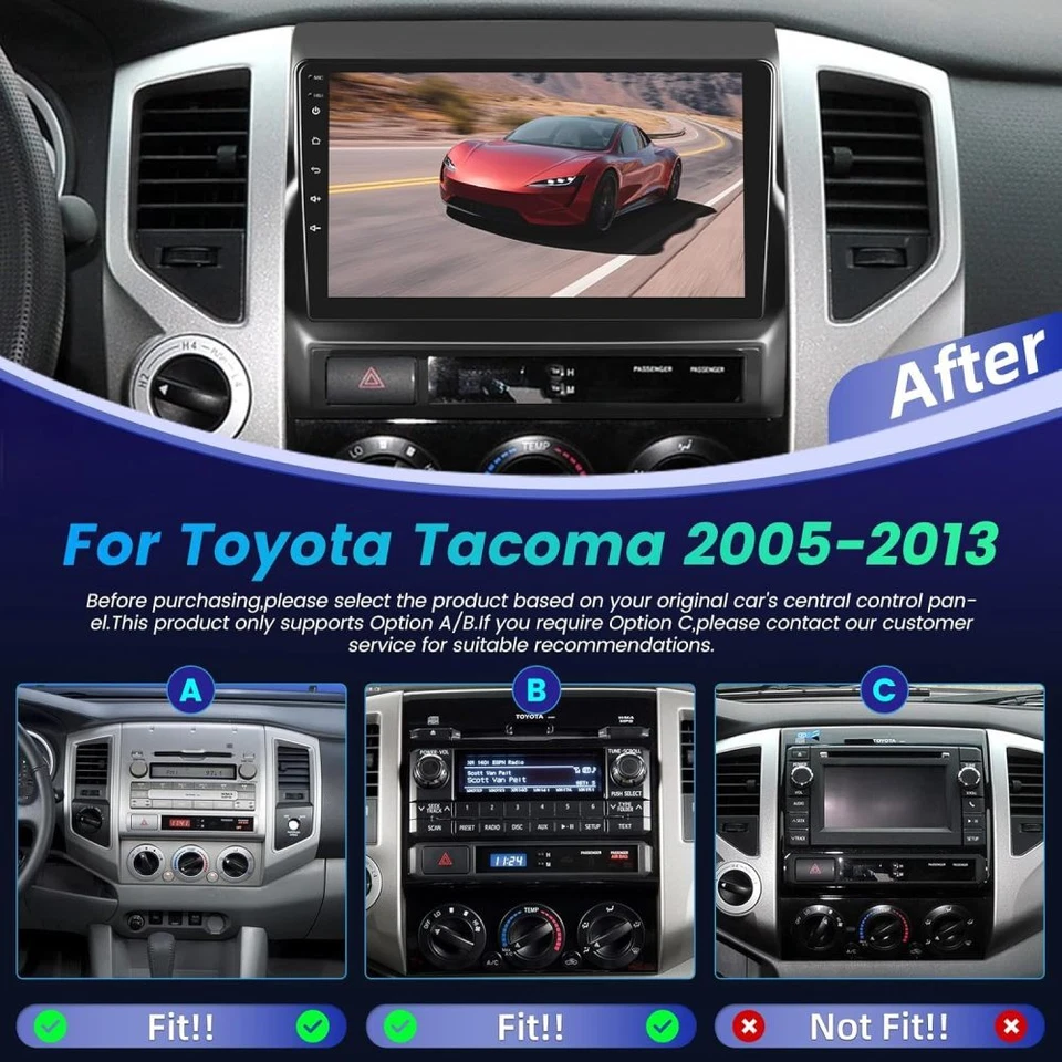 Apple Carplay For Toyota Tacoma 2005-2013 Android 15.0 Car Stereo Radio Camera - Image 2 of 4