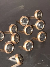 Vintage Harley Bobber Indian Leather Saddlebag Seat MudFlap Trim Reflector  J56