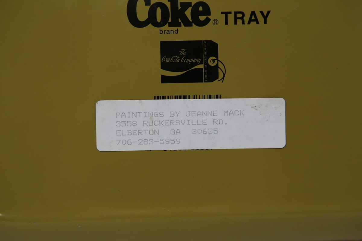 希少　ビンテージ　コカコーラ　トレー　Jeanne　Mack　USA VTG Metal Tray “Thrift Mercantile” Coca-Cola Jeanne Mack