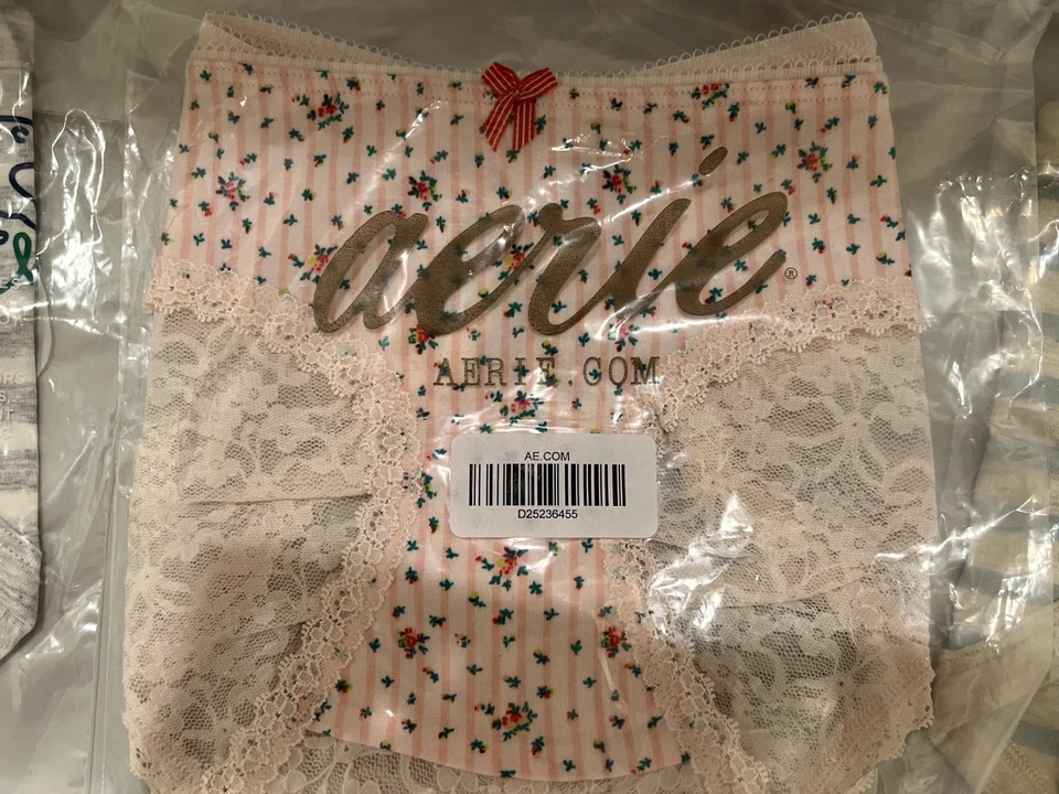 NEW Aerie 3pc Boyshort Panties- Stripes and Lace- Women’s Size XS - Image 4 of 4