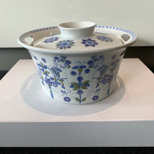 "LOTTE" Figgjo, Made in Norway Hand-painted Silkscreen Casserole Dish Blue&White - Picture 3 of 12