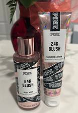 Victoria's Secret PINK 24K Blush Body Mist  Shimmer Lotion Bundle