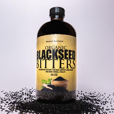 Black Seed Living Bitters 100% Natural 16ozOrganic Herbal Blend for Immune Boost