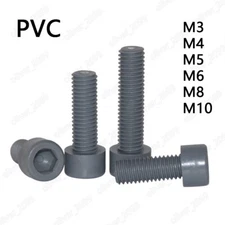 PVC Plastic Hex Socket Bolts Cap Head Screws DIN912 M3 M4 M5 M6 M8 M10